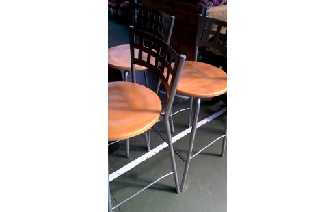TABOURET DE BAR METAL, , BOIS L UNITE