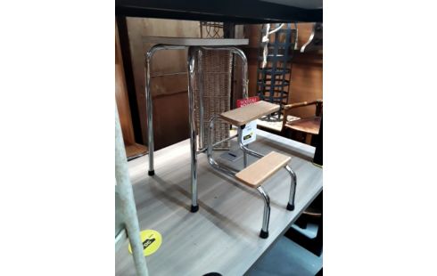 TABOURET ESCABEAU FORMICA BLANC .