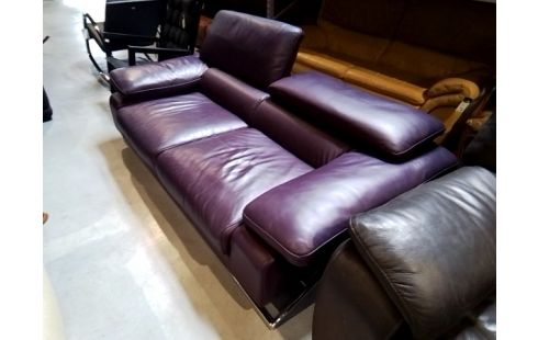 CANAPE CUIR A7BERGINE ROCHE BOBOIS