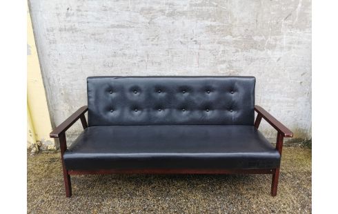 BANQUETTE VINTAGE SKAI NOIR