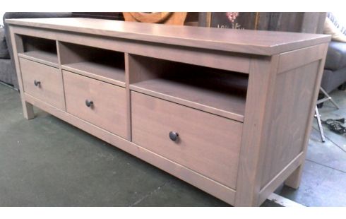 MUEBLE TV HIFI PARDO LACADO 3 CAJONES IKEA