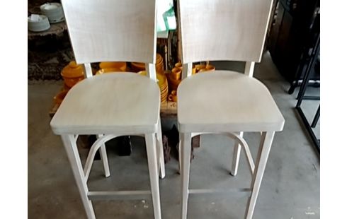 TABOURET DE BAR STYLE BISTROT CÉRUSÉ LAPAIRE
