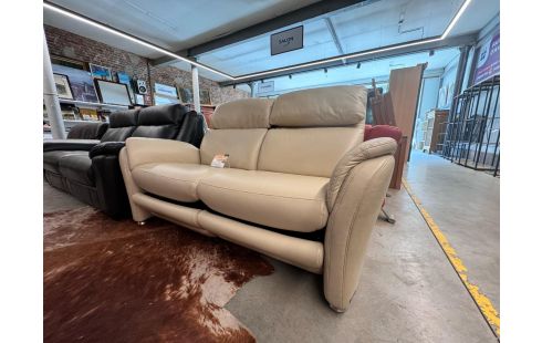 421 CANAPE 2 RELAX MANUEL CUIR BEIGE