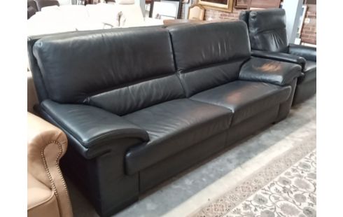 SALON 3+1 CUIR NOIR