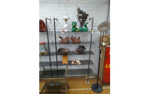 ETAGERE MURALE VINTAGE METAL+ 5 VERRES