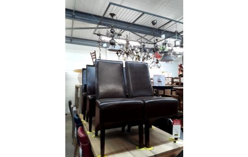 CHAISE LLOYD LOOM  ASSISE CUIR LOT DE 6 .