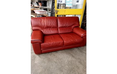 CANAPE CUIR FAUVE 2 PLACES