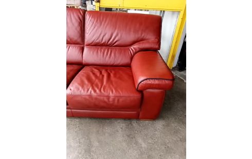 CANAPE CUIR FAUVE 2 PLACES