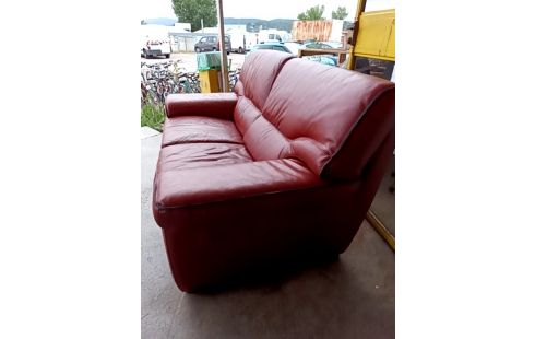 CANAPE CUIR FAUVE 2 PLACES