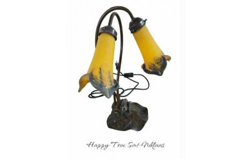 LAMPADAIRE LAITON PATE DE VERRE