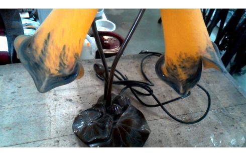 LAMPADAIRE LAITON PATE DE VERRE