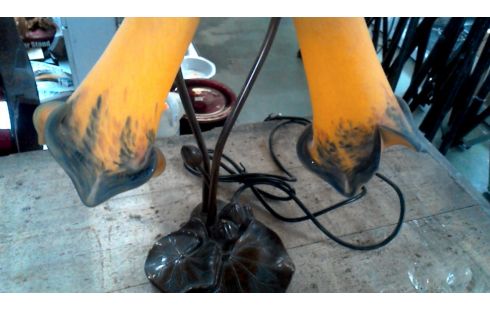 LAMPADAIRE LAITON PATE DE VERRE