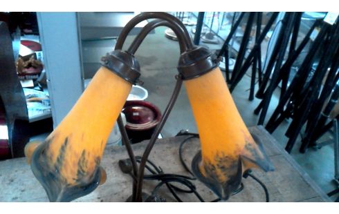 LAMPADAIRE LAITON PATE DE VERRE