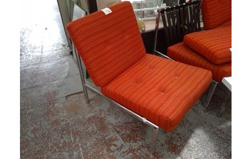 FAUTEUIL VINTAGE CHROME ET LAINE