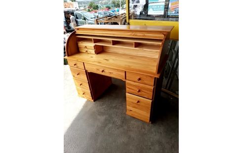 BUREAU A CYLINDRE EN PIN MASSIF