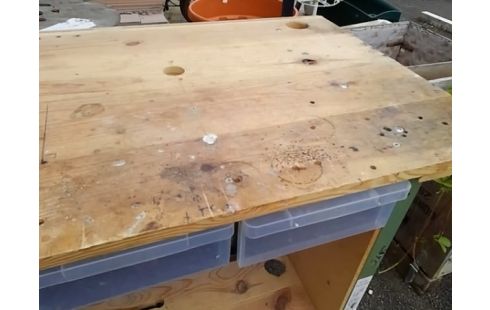 ETABLI BOIS AVEC 2 TIROIRS