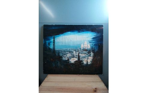 HUILE SUR TOILE VUE DE PARIS