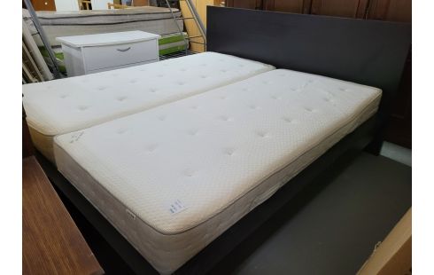 LIT MALM NOIR 180CM + SOMMIERS + MATELAS