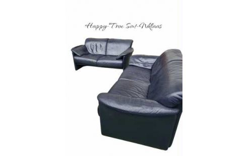 WOHNZIMMER, , SEESTÜCK BLAU LEDER