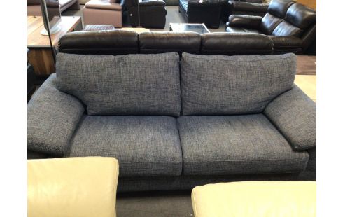 CANAPE 3 PLACES TISSU BLEU