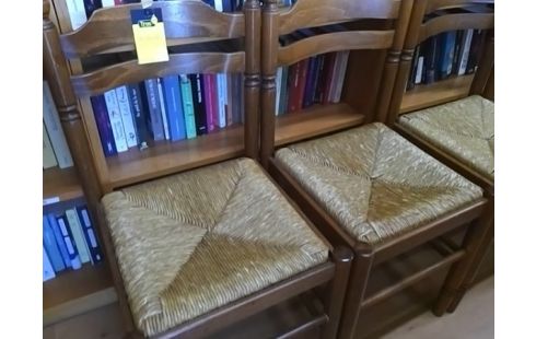 LOT DE 4 CHAISES PAILLEES