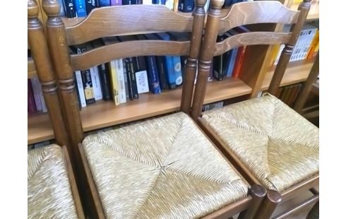 LOT DE 4 CHAISES PAILLEES