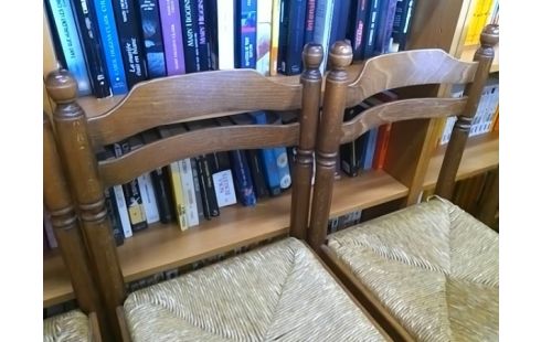 LOT DE 4 CHAISES PAILLEES
