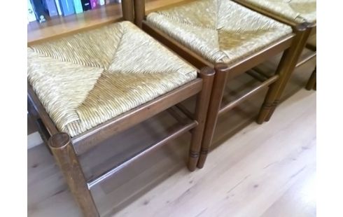 LOT DE 4 CHAISES PAILLEES