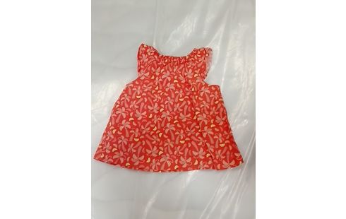 DÉBARDEUR ORANGE AVEC MOTIF PALMIERS ET BANANE- 23MOIS