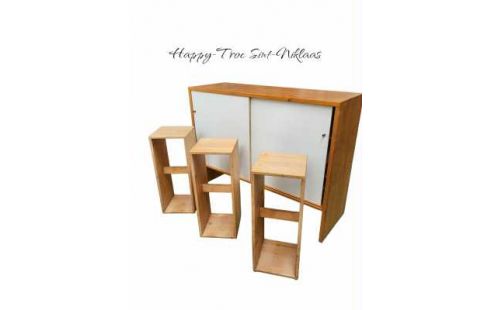 BAR, , THEKE MET, , BARHOCKER KIEFER IM VINTAGE-STIL