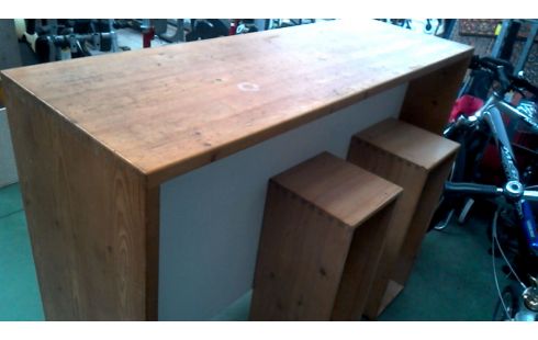 BAR, , THEKE MET, , BARHOCKER KIEFER IM VINTAGE-STIL