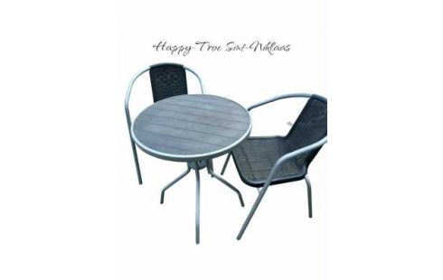 GARTENMÖBEL, , TISCH MET, , SITZ GRAU METALL PVC