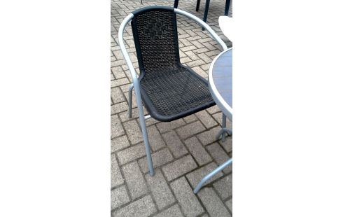 GARTENMÖBEL, , TISCH MET, , SITZ GRAU METALL PVC