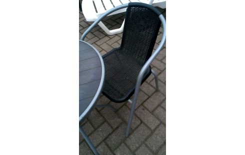 GARTENMÖBEL, , TISCH MET, , SITZ GRAU METALL PVC