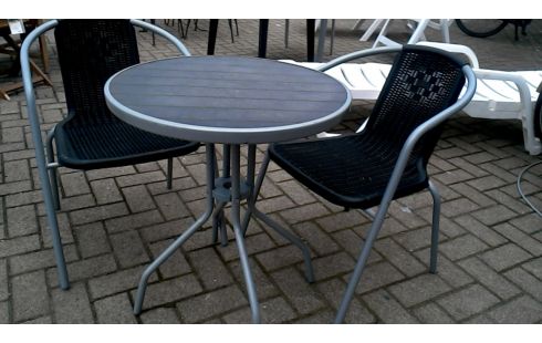 GARTENMÖBEL, , TISCH MET, , SITZ GRAU METALL PVC