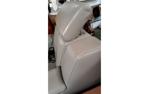 SALON, , FAUTEUIL RELAX ELECTRIQUE CUIR CLAIR GRIS