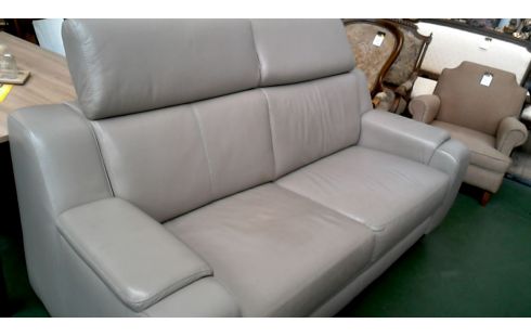 SALON, , FAUTEUIL RELAX ELECTRIQUE CUIR CLAIR GRIS