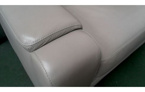 SALON, , FAUTEUIL RELAX ELECTRIQUE CUIR CLAIR GRIS