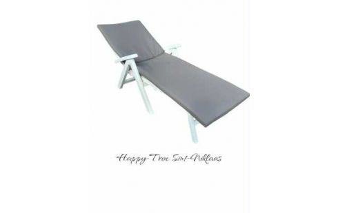 CHAISE DE JARDIN, , MERIDIENNE BLANCHE PVC MET, , COUSSIN