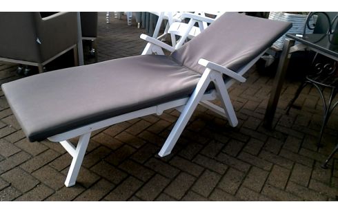 CHAISE DE JARDIN, , MERIDIENNE BLANCHE PVC MET, , COUSSIN