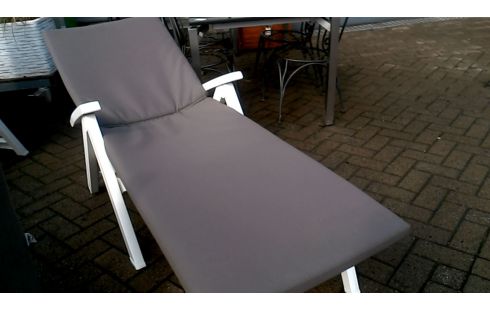 CHAISE DE JARDIN, , MERIDIENNE BLANCHE PVC MET, , COUSSIN