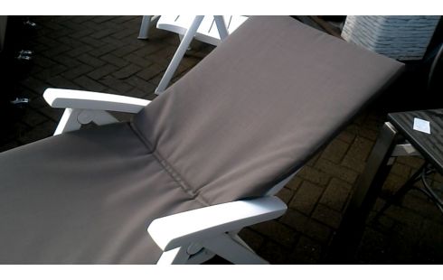 CHAISE DE JARDIN, , MERIDIENNE BLANCHE PVC MET, , COUSSIN