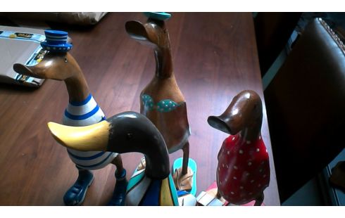 STATUE, , ENTE GROSSES MODELL TEAKHOLZ DAS STÜCK