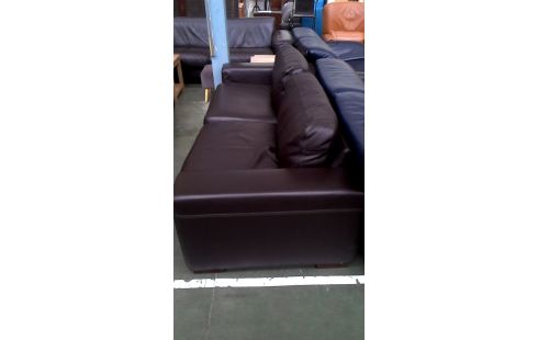 WOHNZIMMER 3 PLÄTZE BRAUN LEDER