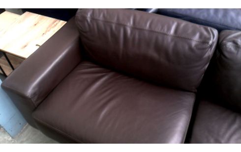 WOHNZIMMER 3 PLÄTZE BRAUN LEDER