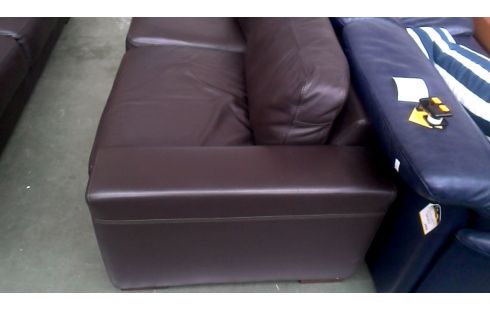 WOHNZIMMER 3 PLÄTZE BRAUN LEDER