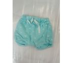 SHORT BLEU CIEL MOTIF PALMIERS BLANC AVEC LACET- 3MOIS
