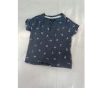 T-SHIRT GRIS MOTIF PALMIERS ET CLAQUETTES- 3MOIS