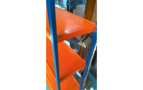 ETAGERE VINTAGE METAL BLEUE ORANGE
