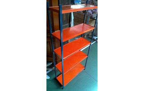 ETAGERE VINTAGE METAL BLEUE ORANGE